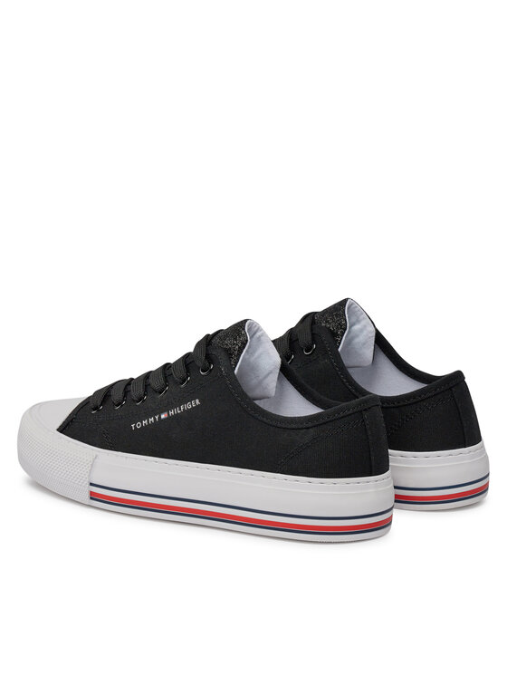 Tommy Hilfiger Tommy Hilfiger Sportbačiai Low Cut Lace-Up Sneaker T3A9-33185-1687 S Juoda