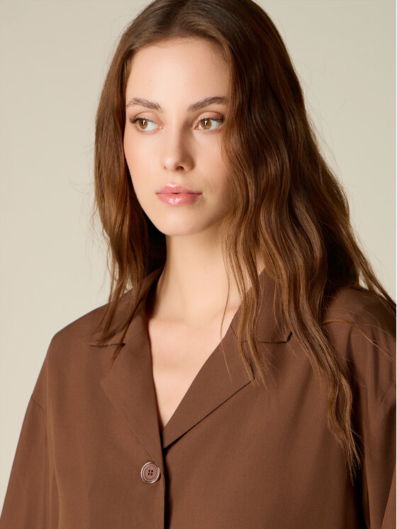 Oltre Oltre Koszula 5025J000851N032 Brązowy Boxy Fit