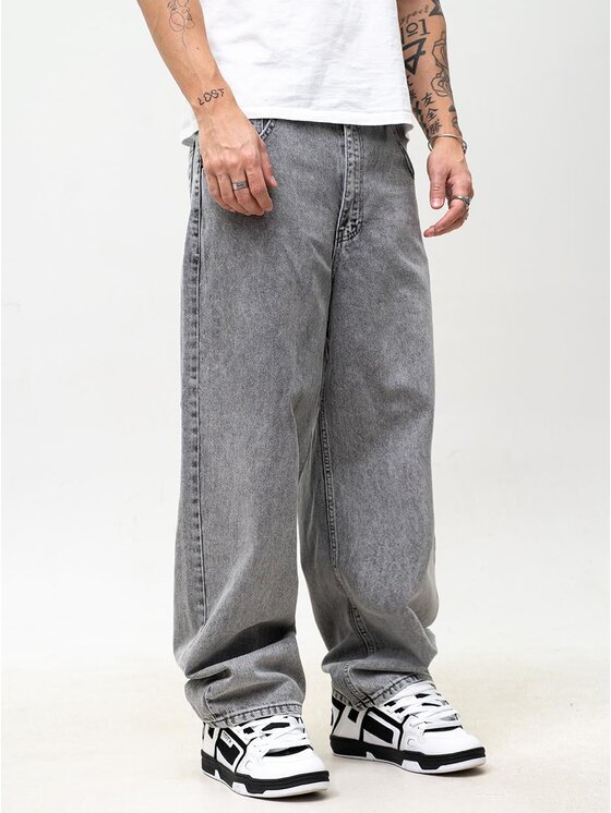 Jigga Wear Jigga Wear Jeansy Szerokie luźne streetwear 129225 Szary Baggy Fit