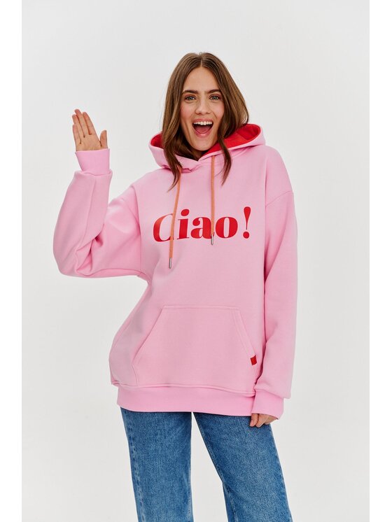 NAOKO NAOKO Mikina Bella Ciao Ružová Regular Fit