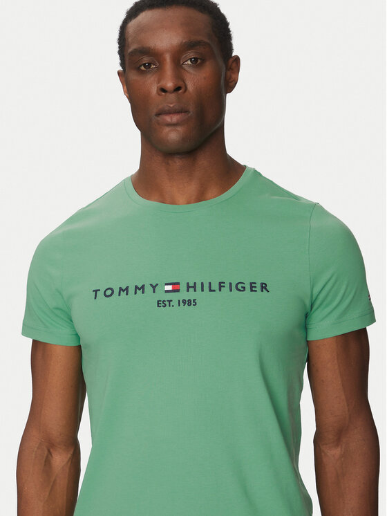 Tommy Hilfiger Tommy Hilfiger T-krekls Logo MW0MW11797 Zaļš Regular Fit