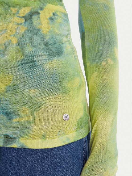 Desigual Desigual Bluză cu gât Calgary 25WWJF37 Verde Regular Fit