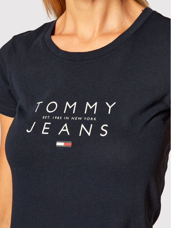 Tommy Jeans T Shirt Tjw Essential Logo DW0DW08470 Granatowy Regular Fit Modivo.pl