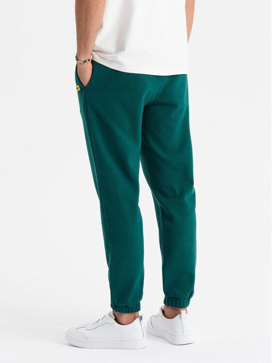 Ombre Ombre Spodnie dresowe OU-PSBC-0100 Khaki Regular Fit