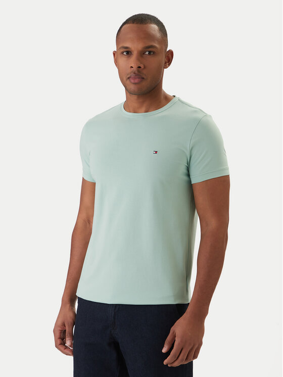 Tommy Hilfiger Tommy Hilfiger Tričko MW0MW10800 Zelená Slim Fit