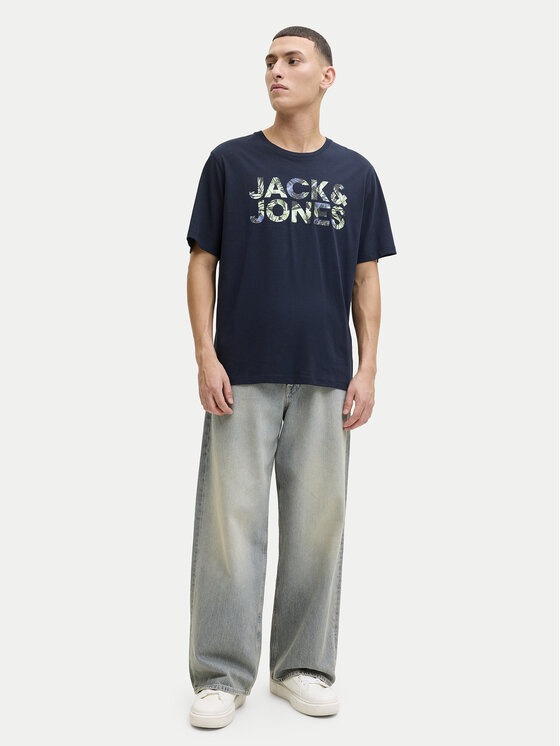 Jack & Jones Jack & Jones Marškinėliai Ejeff Logo 12288536 Tamsiai mėlyna Regular Fit