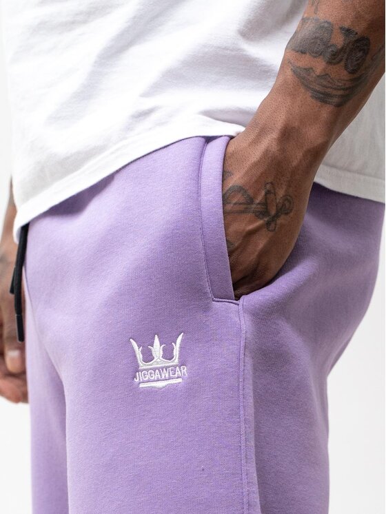 Jigga Wear Jigga Wear Spodnie dresowe Szerokie luźne dresy sznurek na gumce 129791 Fioletowy Baggy Fit