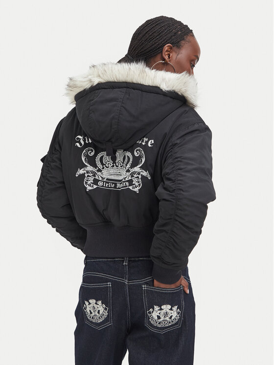 Juicy Couture Juicy Couture Geacă de iarnă JCOIJ226553 Negru Regular Fit
