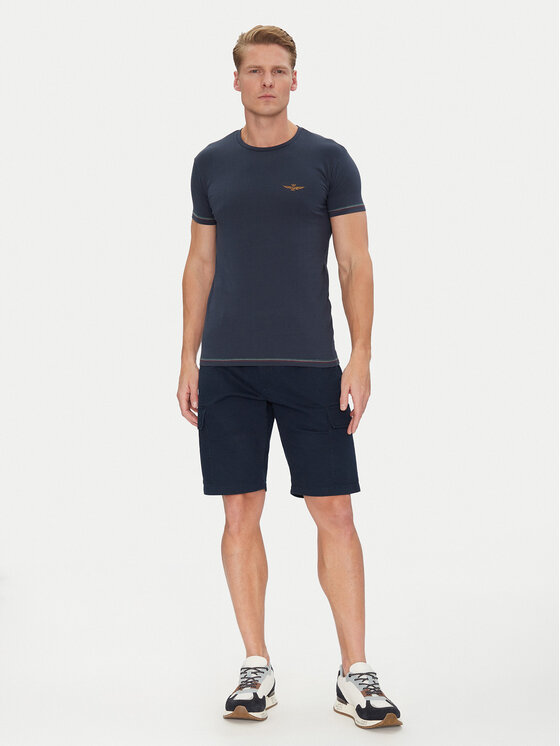 Aeronautica Militare Aeronautica Militare Tričko AM1UTI003 Tmavomodrá Regular Fit