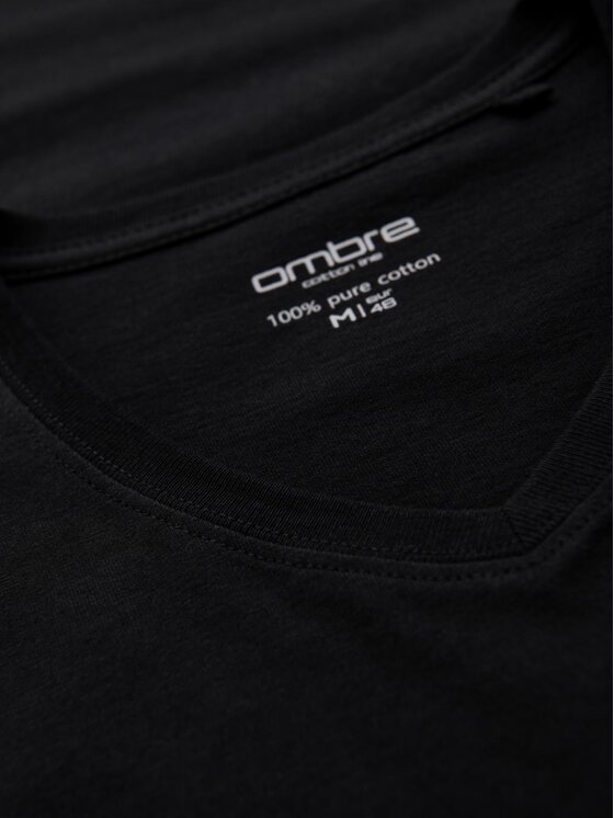 Ombre Ombre Komplet t-shirtów OM-TSBS-0281 Czarny Regular Fit