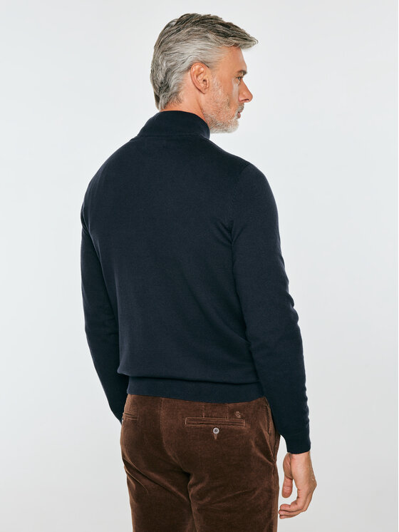 BIG STAR BIG STAR Sweter MARTINES Granatowy Basic Fit