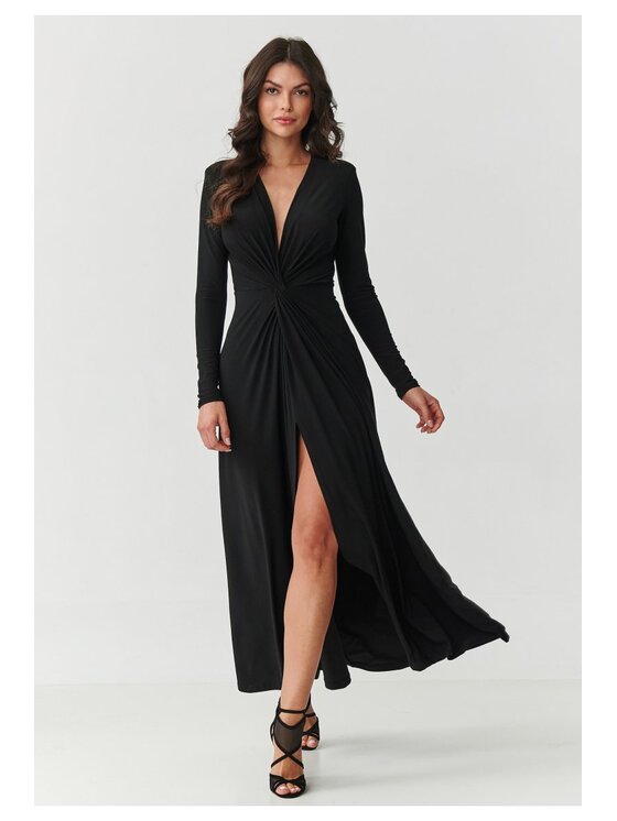 Makadamia Makadamia Sukienka wieczorowa M906 Czarny Loose Fit