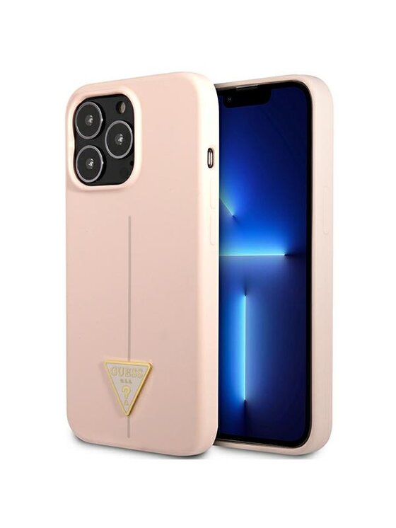 Etui na telefon Guess, Różowe, Silicone Triangle