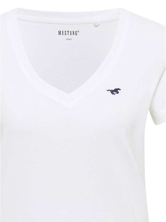 Mustang Mustang T-Shirt Beverly 1016517 Biały Slim Fit