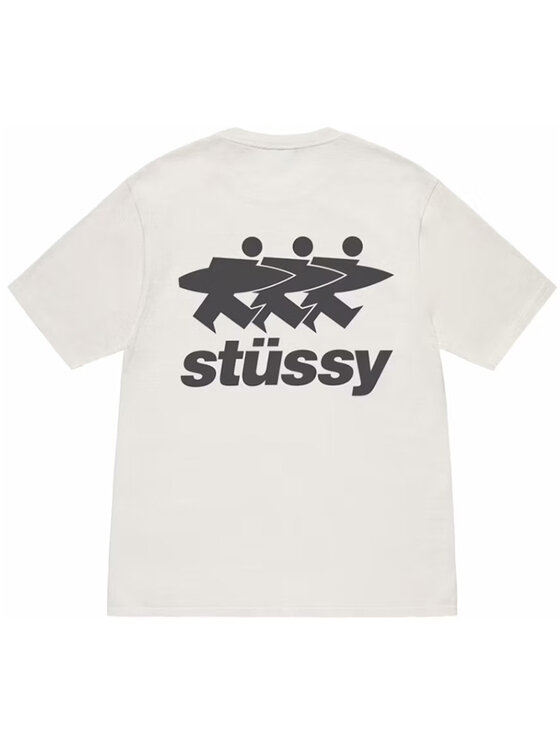 Stüssy T-Shirt Surfwalk Pigment Dyed Tee Beżowy Casual Fit