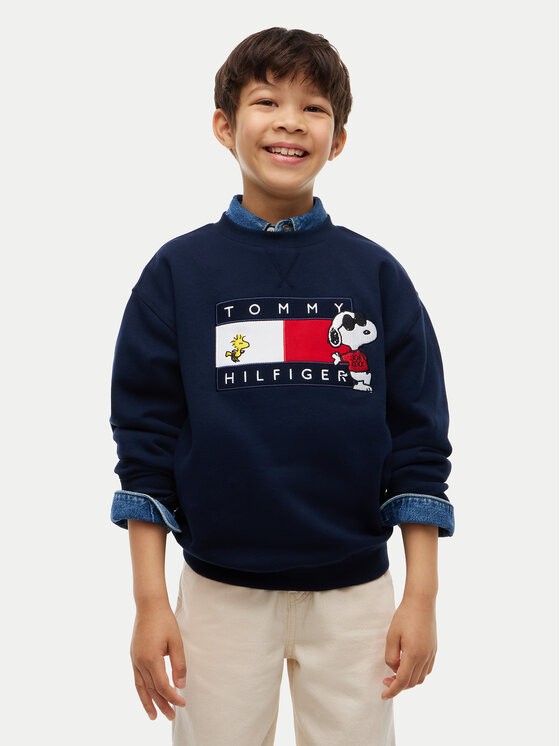 Tommy Hilfiger Tommy Hilfiger Mikina Peanuts KS0KS00764 Tmavomodrá Regular Fit