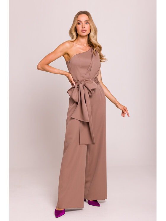 Made of Emotion Made of Emotion Kombinezon M845 Brązowy Sexy Straight Fit