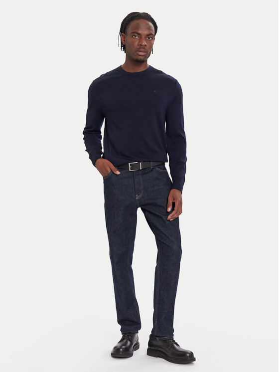 Calvin Klein Calvin Klein Sweter LV04LB305G Granatowy Regular Fit
