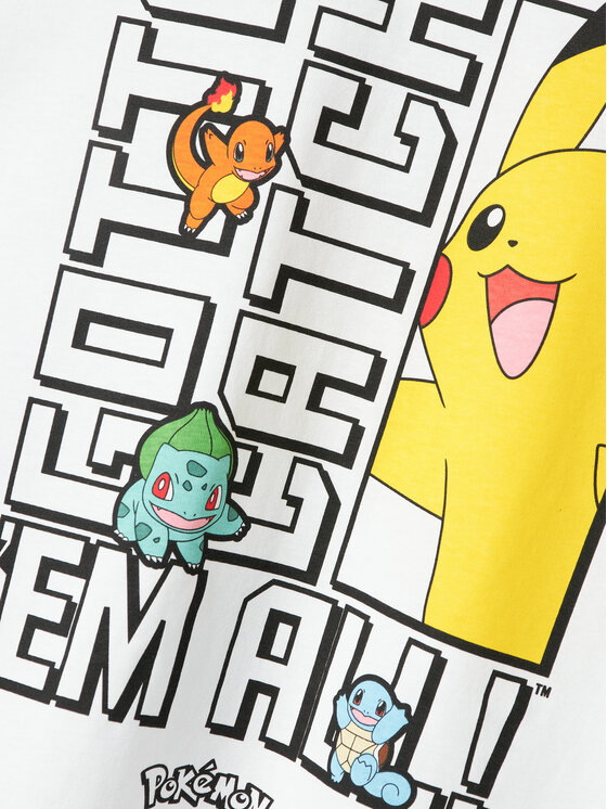 NAME IT NAME IT T-shirt Flame Pokemon 13240895 Bijela Standard Fit