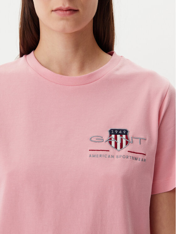Gant Gant T-krekls Archive 4200277 Rozā Regular Fit