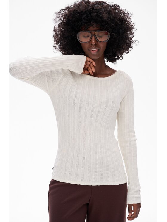 blue shadow blue shadow Sweter Agi Écru Regular Fit