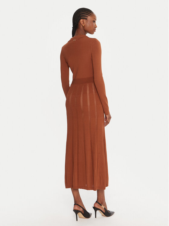 TWINSET TWINSET Trikotažinė suknelė 252TP3110 Ruda Regular Fit