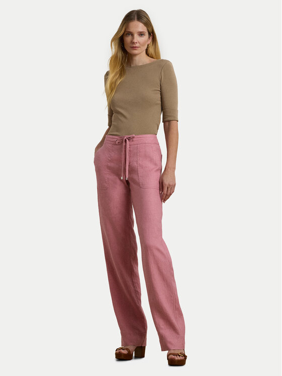 LAUREN RALPH LAUREN LAUREN RALPH LAUREN Spodnie materiałowe 200735136022 Różowy Regular Fit