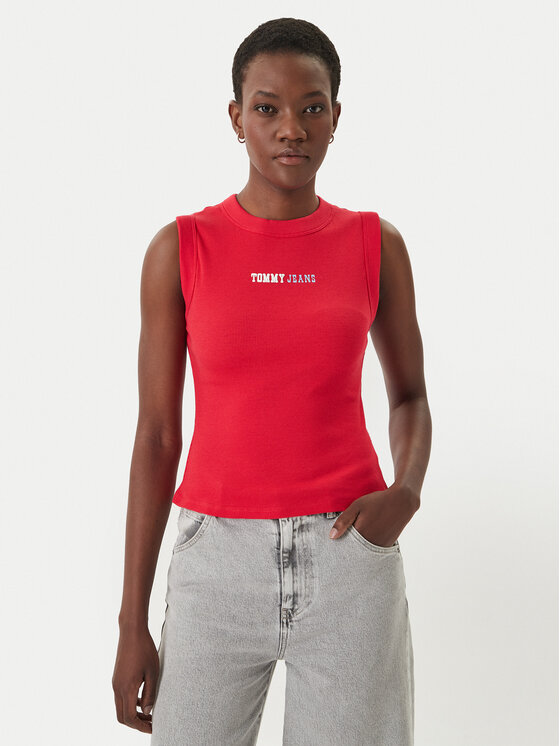 Tommy Jeans Tommy Jeans Top DW0DW22577 Červená Slim Fit