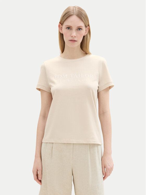 Tom Tailor Tom Tailor T-Shirt 1043695 Béžová Regular Fit