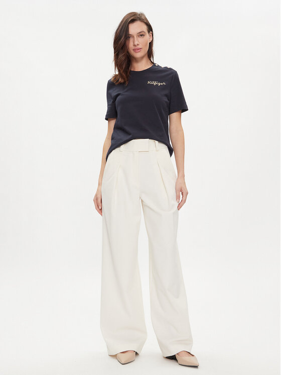 Tommy Hilfiger Tommy Hilfiger Marškinėliai Gold Button WW0WW41211 Tamsiai mėlyna Regular Fit