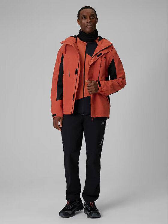 4F 4F Spodnie outdoor TREKKING Czarny Regular Fit
