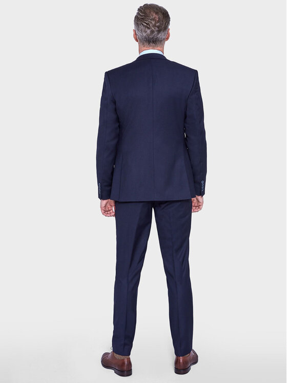 VILLARO VILLARO Spodnie garniturowe SPOMAR307 Granatowy Regular Fit