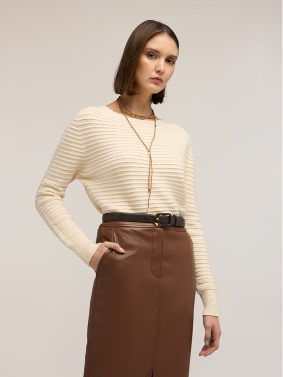 Motivi Motivi Sweter M200E002150N011 Kremowy Regular Fit