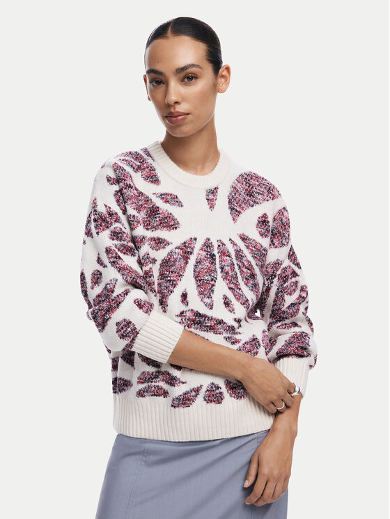 Desigual Desigual Džemperis Kamloops 24WWJF57 Écru Loose Fit
