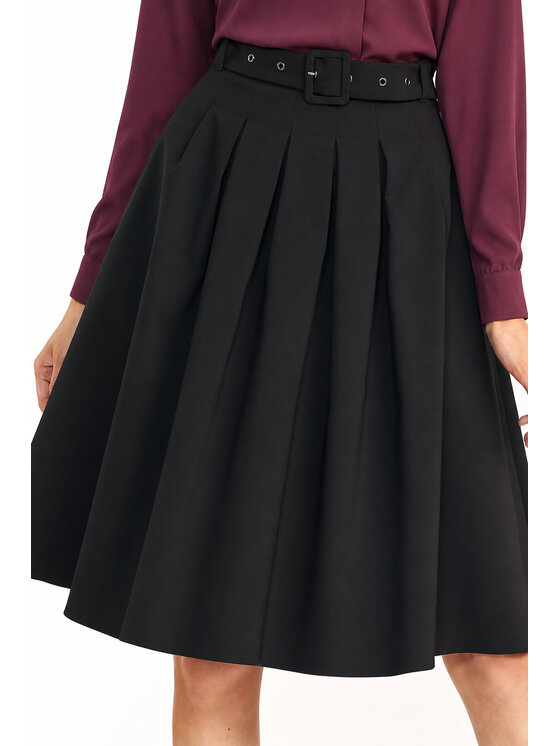 NIFE NIFE Spódnica midi SP91 Czarny Regular Fit