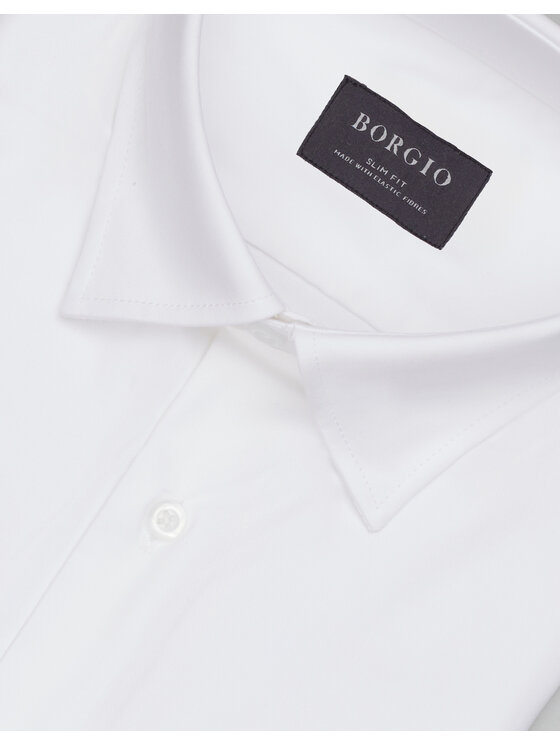 Borgio Borgio Koszula modigliana_00536 Biały Slim Fit
