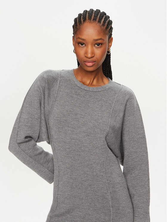 PINKO PINKO Sukienka dzianinowa Vitigno 103944 A221 Szary Regular Fit
