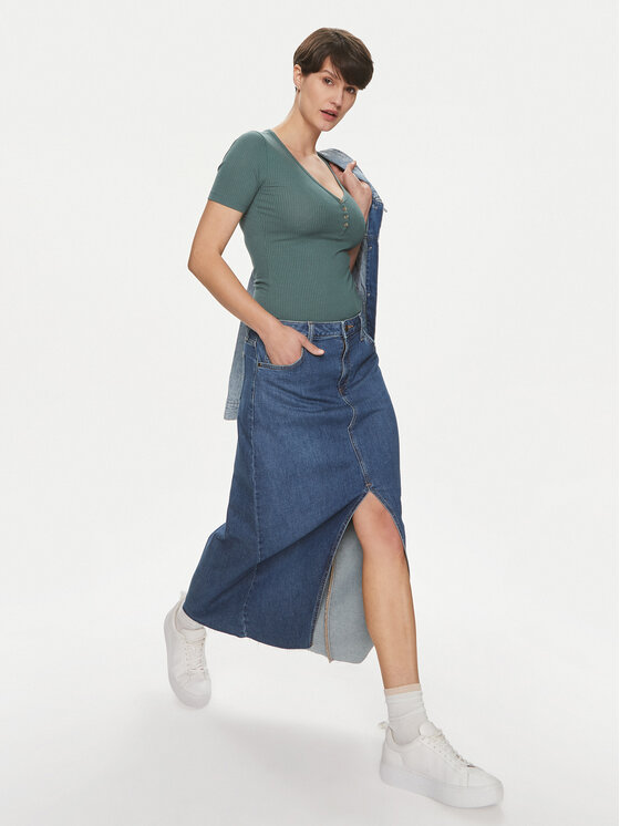 Lee Lee Spódnica jeansowa 112349007 Niebieski Loose Fit
