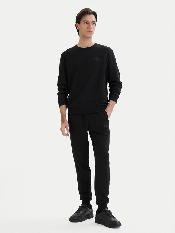 Plein Sport Plein Sport Teplákové kalhoty SAFC MJT2788 STE003N Černá Regular Fit
