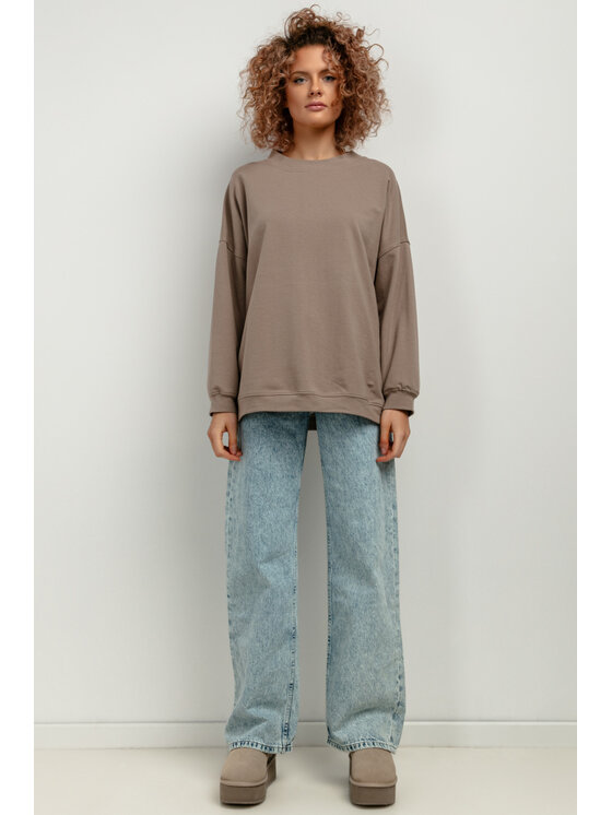 Tessita Tessita Mikina T417/6/XS-S Hnědá Oversize