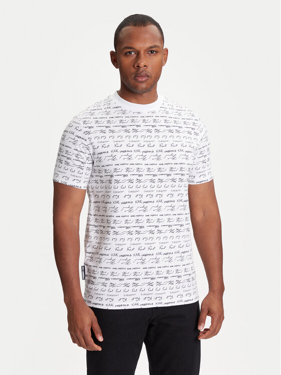 KARL LAGERFELD KARL LAGERFELD T-Shirt 755040 553225 Biały Regular Fit
