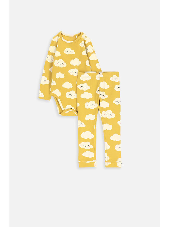 Komplet bluzka i legginsy, rozmiar 56, Żółty, ZC3417101SUG-026