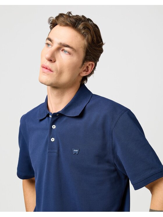 Wrangler Wrangler T-Shirt POLO SHIRT Niebieski Regular Fit