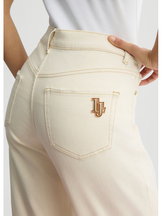 Liu Jo Liu Jo Spodnie materiałowe UA5220TS05309041 Biały Regular Fit