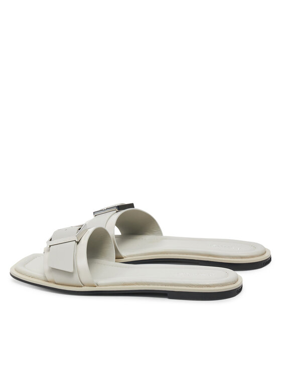 Calvin Klein Calvin Klein Šľapky Flat Slide W/Buckle - Lth HW0HW02490 Sivá