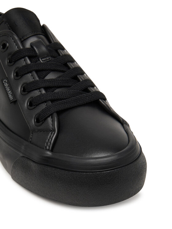 Calvin Klein Calvin Klein Sneakersy Vulc Flatf Lace Up Lth YW0YW01932 Čierna