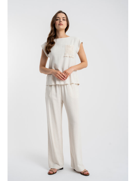 CLICK CLICK Μπλουζάκι 10-6970 Ανοιχτό μπεζ Regular Fit
