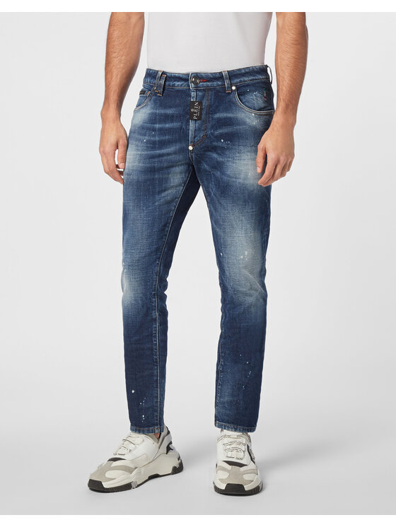 PHILIPP PLEIN PHILIPP PLEIN Džínsy 11455 Modrá Skinny Fit