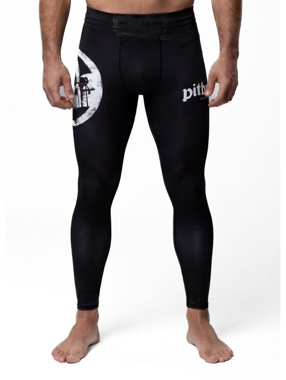 PITBULL PITBULL Legginsy LOGO PALMS Czarny Regular Fit