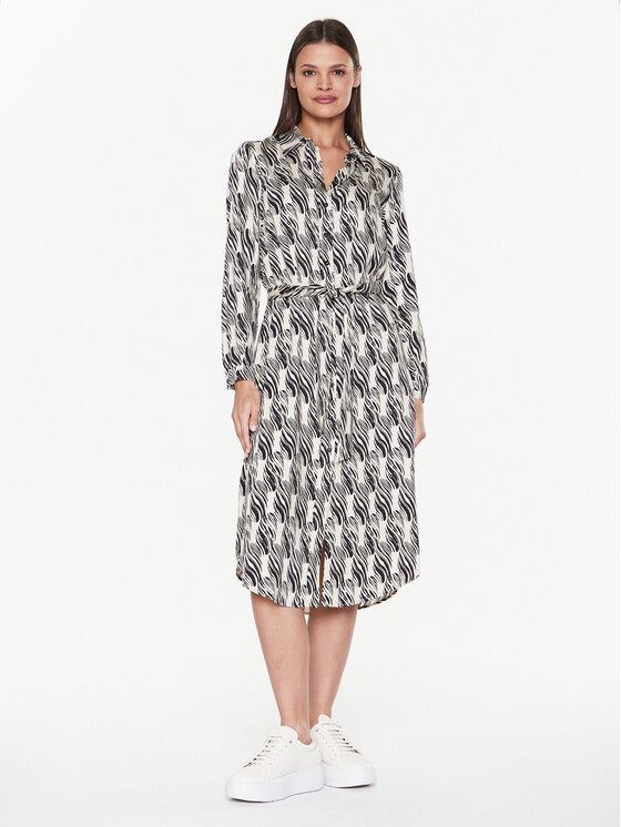 Sisley Sisley Marškinių tipo suknelė 4UUFLV03A Écru Regular Fit